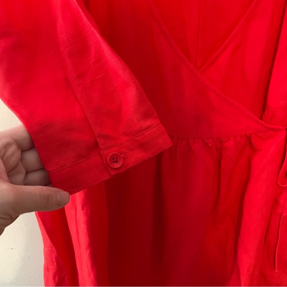 Tradlands red wrap midi dress - Picture 3 of 5